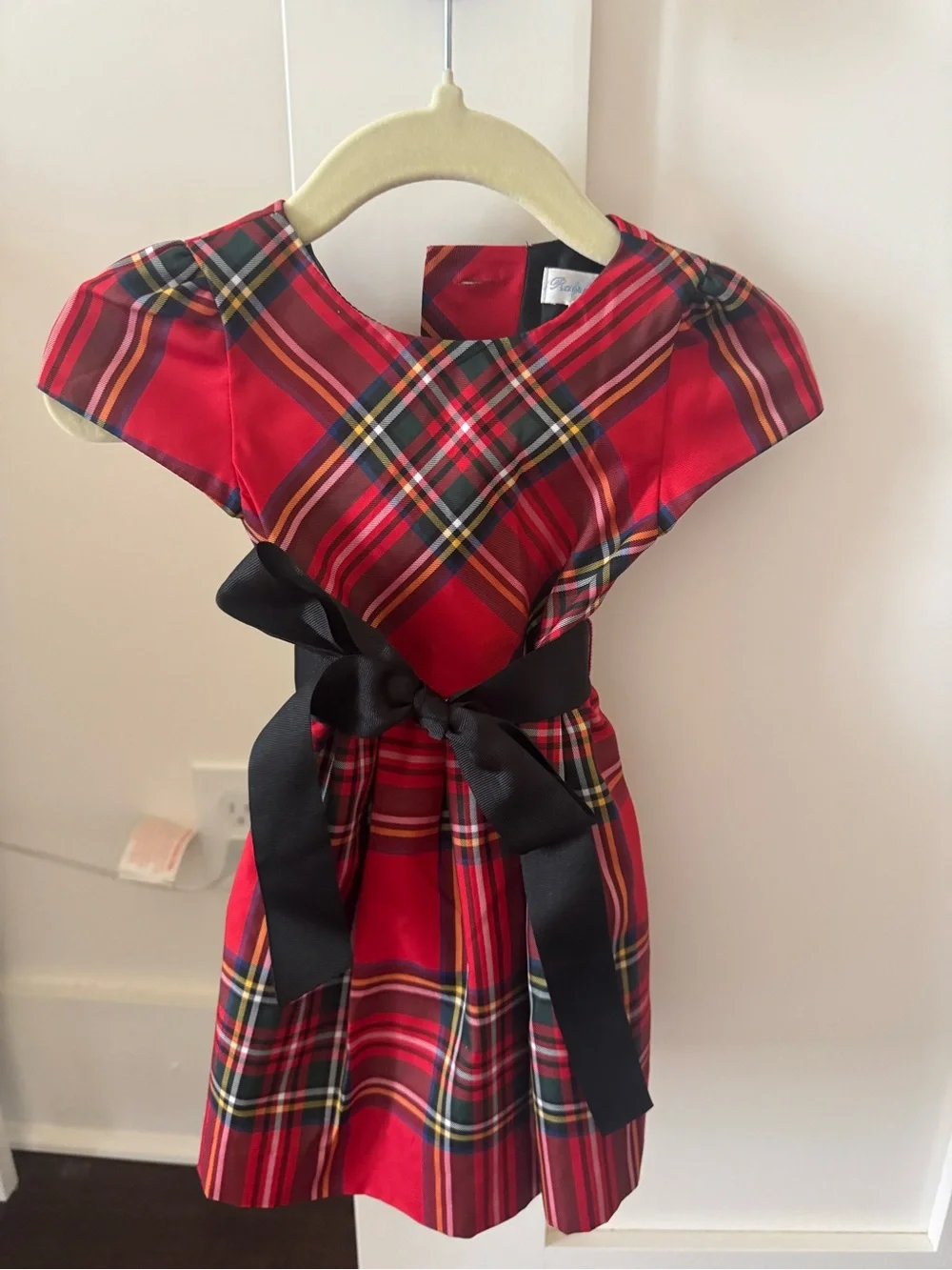 Ralph Lauren Red Plaid Dress with Black Sash